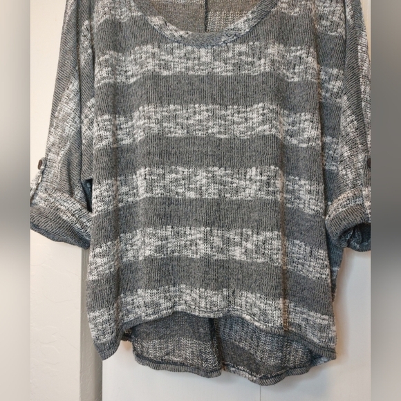 Blushed Lightweight Stretchy Striped Sweater Size 2X Office Chic Boho Classic - Picture 3 of 11